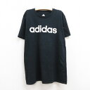 【中古】古着 アディダス adidas 半袖Tシャツ キッズ ボーイズ 子供服 ビッグロゴ コットン クルーネック 丸首 黒 ブラック | 春夏 春物 春服 秋冬 秋物 秋服 女の子 子ども服 こども服 カジュアル ファッション おしゃれ かわいい 0OF