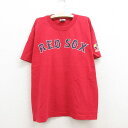 【中古】古着 半袖 ビンテージ ヴィンテージTシャツ キッズ ボーイズ 子供服 00年代 00s MLB ボストンレッドソックス デビッドオルティーズ 34 ワールドシリーズ コットン クルーネック 丸首 赤 レッド メジャーリーグ ベースボール 野球 | 春夏 春物 春服 秋冬 秋物