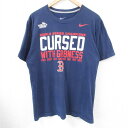 【中古】古着 ナイキ NIKE 半袖 ブランドTシャツ メンズ MLB ボストンレッドソックス ワールドシリーズ コットン クルーネック 丸首 濃紺 ネイビー メジャーリーグ ベースボール 野球 Lサイズ 中古 | 春夏 夏物 夏服 メンズファッション カットソー ティーシャツ ティ