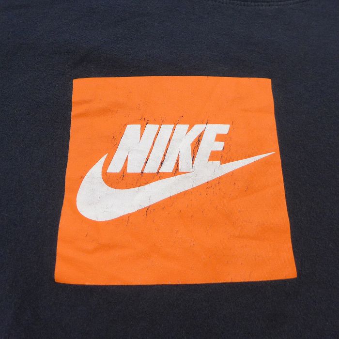 【中古】古着 ナイキ NIKE 長袖Tシャツ メンズ ビッグロゴ クルーネック 丸首 黒 ブラック Lサイズ 中古 | 春夏 春物 春服 秋冬 秋物 秋服 メンズファッション ロンT カットソー ロンティー ロングT ロングTシャツ ロングティーシャツ ロング丈 長袖ティーシャツ ティ 0OF