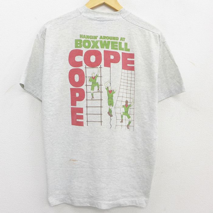 【中古】古着 半袖 ビンテージ ヴィンテージTシャツ メンズ 90年代 90s BOXWELL COPE クルーネック 丸首 USA製 アメリカ製 グレー 霜降り Lサイズ 中古 | 春夏 夏物 夏服 ヴィンテージTシャツ メンズファッション カットソー ティーシャツ ティシャツ メンズTシャツ 半 0OF