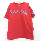 【中古】古着 半袖 ビンテージ ヴィンテージTシャツ キッズ ボーイズ 子供服 00年代 00s MLB ボストンレッドソックス ジョシュベケット ワールドシリーズ コットン クルーネック 丸首 赤 レッド メジャーリーグ ベースボール 野球 | 春夏 春物 春服 秋冬 秋物 秋服 女