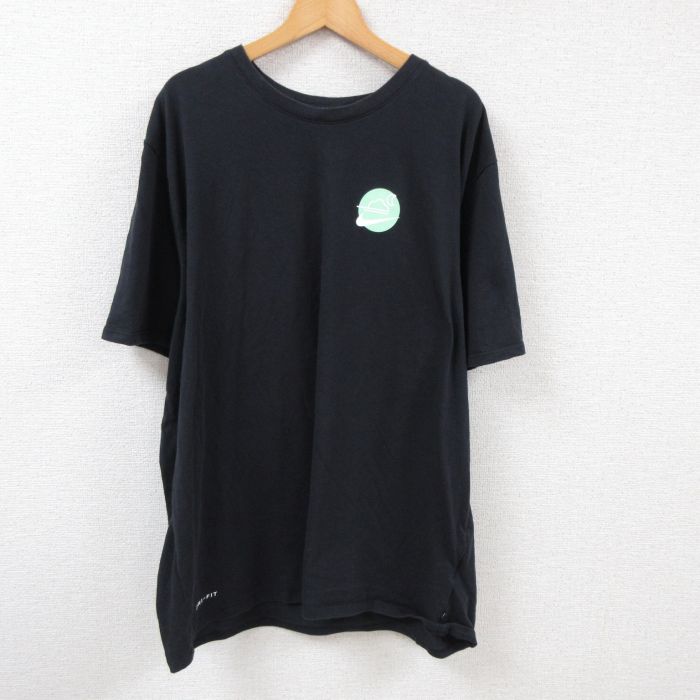 【中古】古着 ナイキ NIKE 半袖 ブランドTシャツ メンズ ドライフィット クルーネック 丸首 黒 ブラック XLサイズ 中古 | 春夏 夏物 夏服 メンズファッション カットソー ティーシャツ ティシャツ メンズTシャツ 半袖Tシャツ 半袖ティーシャツ カジュアルTシャツ おし 0OF