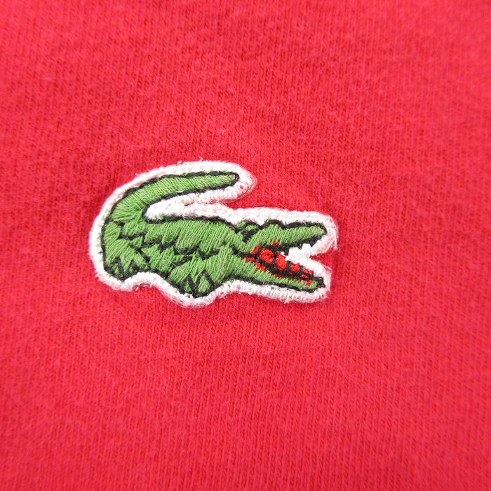 【中古】古着 ラコステ LACOSTE 長袖 ブランドTシャツ メンズ 90年代 90s ワンポイントロゴ コットン ハイネック モックネック 赤 レッド Lサイズ 中古 | 春夏 春物 春服 秋冬 秋物 秋服 メンズファッション ロンT カットソー ロンティー ロングT ロングTシャツ ロング 0OF