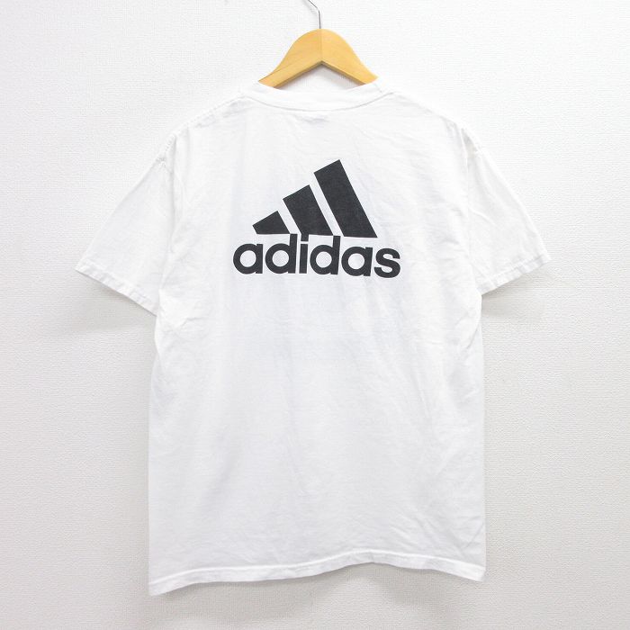 【中古】古着 アディダス adidas 半袖 ビンテージ ヴィンテージTシャツ メンズ 00年代 00s ビッグロゴ コカコーラ マンチェスター コットン クルーネック 丸首 白 ホワイト Mサイズ 中古 | 春夏 夏物 夏服 ヴィンテージTシャツ メンズファッション カットソー ティーシ