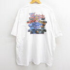 【中古】古着 半袖 ビンテージ ヴィンテージTシャツ メンズ 90年代 90s シボレー 車 アウトバーン 大きいサイズ 2L LL ビッグシルエット ゆったり ビッグサイズ オーバーサイズ クルーネック 丸首 白 ホワイト XLサイズ 中古 | 春夏 夏物 夏服 メンズファッション カッ