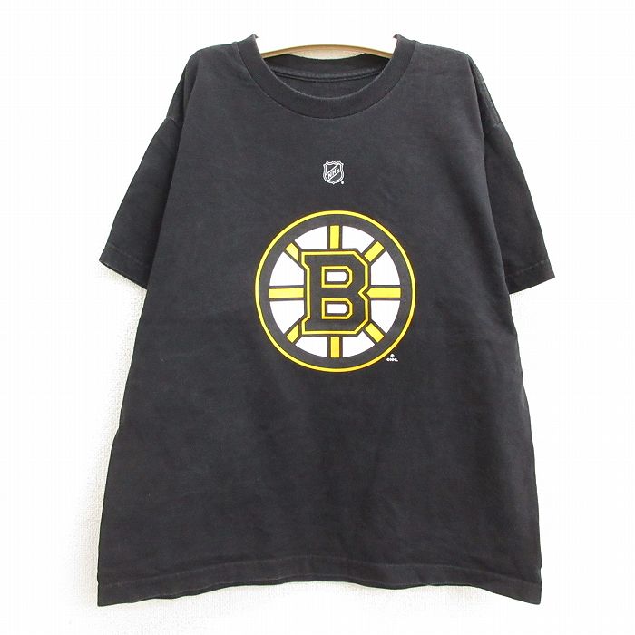 【中古】古着 リーボック REEBOK 半袖Tシャツ キッズ ボーイズ 子供服 NHL ボストンブルーインズ トーリクリュッグ 47 コットン クルーネック 丸首 黒 ブラック アイスホッケー | 春夏 春物 春服 秋冬 秋物 秋服 女の子 子ども服 こども服 カジュアル ファッション お 0OF