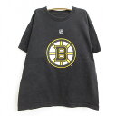 【中古】古着 リーボック REEBOK 半袖Tシャツ キッズ ボーイズ 子供服 NHL ボストンブルーインズ トーリクリュッグ 47 コットン クルーネック 丸首 黒 ブラック アイスホッケー | 春夏 春物 春服 秋冬 秋物 秋服 女の子 子ども服 こども服 カジュアル ファッション お