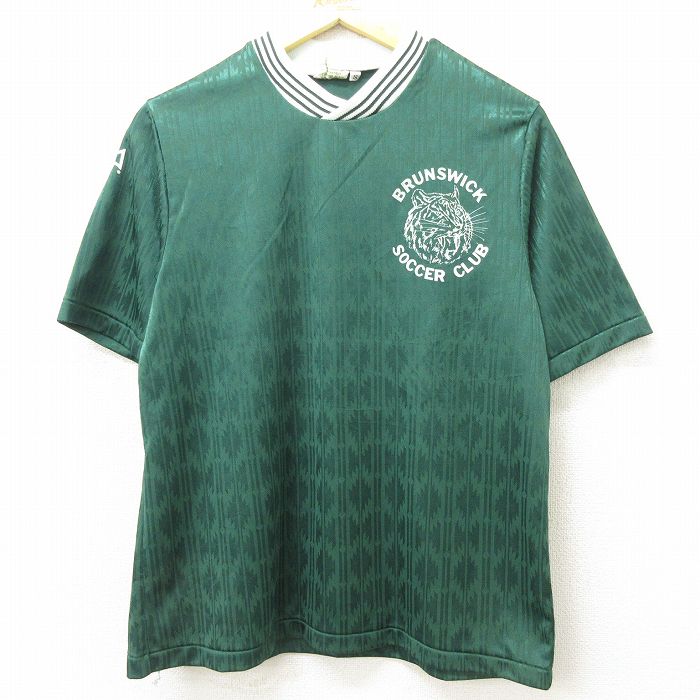 【中古】古着 半袖 ビンテージ ヴィンテージTシャツ メンズ 80年代 80s サッカークラブ Vネック USA製 アメリカ製 緑 グリーン ユニフォーム ゲームシャツ Mサイズ 中古 | 春夏 春物 春服 秋冬 秋物 秋服 メンズファッション ロンT カットソー ロンティー ロングT ロン