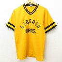 【中古】古着 半袖 ビンテージ ヴィンテージTシャツ メンズ 80年代 80s LIBERTA Vネック 黄 イエロー Mサイズ 中古 | 春夏 春物 春服 秋冬 秋物 秋服 メンズファッション ロンT カットソー ロンティー ロングT ロングTシャツ ロングティーシャツ ロング丈 長袖ティーシ