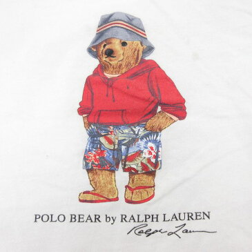 【中古】古着 ラルフローレン Ralph Lauren 半袖 ブランドTシャツ キッズ ボーイズ 子供服 ポロベア コットン クルーネック 丸首 白 ホワイト | 春夏 春物 春服 秋冬 秋物 秋服 女の子 子ども服 こども服 カジュアル ファッション おしゃれ かわいい