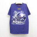 【中古】古着 半袖 ビンテージ ヴィンテージTシャツ 00年代 00s NFL ミネソタバイキング コットン クルーネック 丸首 紫 パープル アメフト スーパーボウル | 春夏 春物 春服 秋冬 秋物 秋服 女の子 子ども服 こども服 カジュアル ファッション おしゃれ かわいい 0OF