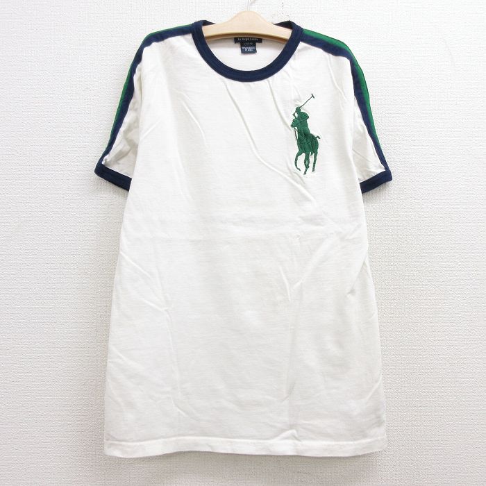 【中古】古着 ラルフローレン Ralph Lauren 半袖 ブランドTシャツ キッズ ボーイズ 子供服 ビッグポニー ビックポニー 白他 ホワイト リンガー | 春夏 春物 春服 秋冬 秋物 秋服 女の子 子ども服 こども服 カジュアル ファッション おしゃれ かわいい