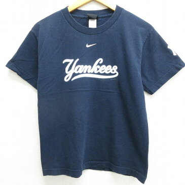 【中古】古着 ナイキ NIKE 半袖 ビンテージ ヴィンテージTシャツ キッズ ボーイズ 子供服 00年代 00s MLB ニューヨークヤンキース コットン クルーネック 丸首 黒 ブラック メジャーリーグ ベースボール 野球 | 春夏 春物 春服 秋冬 秋物 秋服 女の子 子ども服 こども