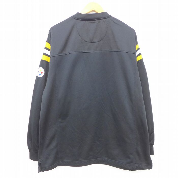 【中古】古着 長袖スウェット メンズ 00年代 00s NFL ピッツバーグスティーラーズ Vネック 黒他 ブラック アメフト スーパーボウル XLサイズ 中古 スエット トレーナー トップス | 春夏 春物 春服 秋冬 秋物 秋服 メンズファッション カジュアル おしゃれ ファッション