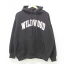 【中古】古着 長袖スウェットパーカー メンズ 00年代 00s WILDWOOD 黒 ブラック XL ...