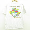 【中古】古着 半袖 ビンテージ ヴィンテージTシャツ メンズ 90年代 90s バカルディリモン お酒 レモン 大きいサイズ 2L LL ビッグシルエット ゆったり ビッグサイズ オーバーサイズ コットン クルーネック 丸首 薄グレー 霜降り XLサイズ 中古 | 春夏 夏物 夏服 ヴィン 0OF