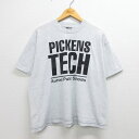 【中古】古着 半袖 ビンテージ ヴィンテージTシャツ メンズ 90年代 90s ピケンズテクニカル 大学 クルーネック 丸首 USA製 アメリカ製 薄グレー 霜降り XLサイズ 中古 | 春夏 夏物 夏服 ヴィンテージTシャツ メンズファッション カットソー ティーシャツ ティシャツ メ 7OF