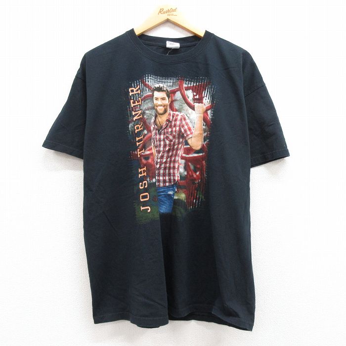 【中古】古着 半袖 ビンテージ ヴィンテージ ロックTシャツ バンドTシャツ メンズ 00年代 00s ジョシュターナー 大きいサイズ 2L LL ビッグシルエット ゆったり ビッグサイズ オーバーサイズ コットン クルーネック 丸首 黒 ブラック XLサイズ 中古 | 春夏 春物 春服 2OF