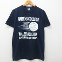 【中古】古着 半袖 ビンテージ ヴィンテージTシャツ メンズ 90年代 90s クイーンズ大学 バレーボール クルーネック 丸首 USA製 アメリ..