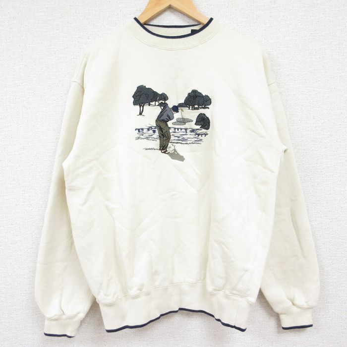【中古】古着 長袖スウェット メンズ 00年代 00s ゴルフ 刺繍 ...(4.0)