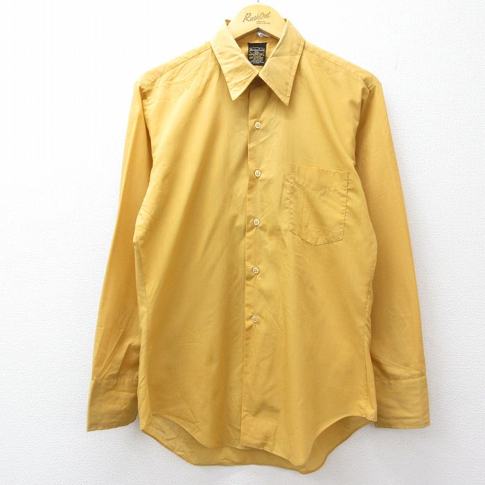 樂天商城 - 【中古】古着 80s 長袖シャツ メンズ Mサイズ 黄色 アメカジ カジュアルシャツ ストリート ヴィンテージ トップス 80年代 きれいめ レトロ オールド 25nov19