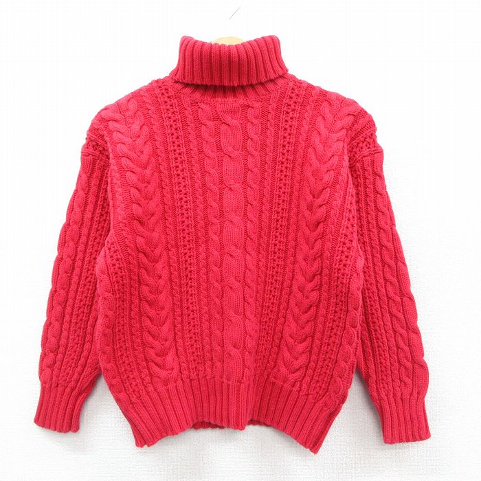 Necked Turtle - 【中古】古着 ギャップ 90s ケーブルセーター メンズ 赤 GAP コットン タートルネック ハイネック 90年代 アメカジ ストリート カジュアル きれいめ ヴィンテージ【spe】 25nov22