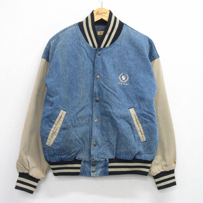 Rakuten - 【中古】古着 90s 長袖デニムジャケット Gジャン デニムジャケット メンズ 90年代 CAESARS コットン USA製 紺 内側キルティング スタジャン アメカジ 25nov25