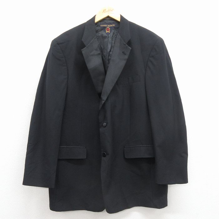 【中古】古着 トミーヒルフィガー 長袖 ブランド テーラード ジャケット メンズ 90年代 90s USA製 黒 25nov29