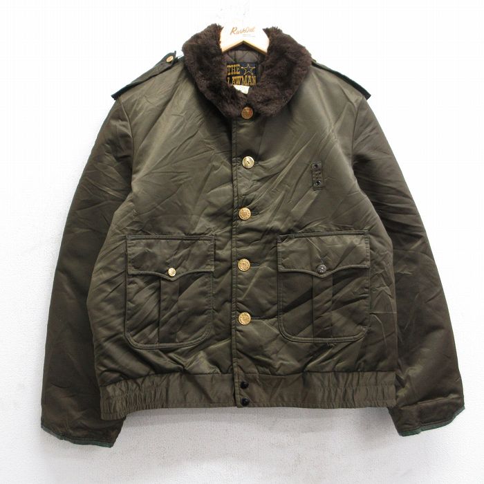 【表記サイズ】　44 【実寸サイズ】　着丈（肩から裾）66cm　着幅（脇から脇）65cm　肩幅49cm　肩袖丈（肩から袖先）65cm　脇袖丈（脇から袖先）46cm 【素材】　ナイロン100％ 【程度】　B 【コンディション】　第2、右ポケッ...