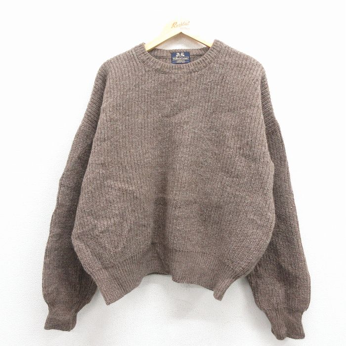 Other - 【中古】古着 ウィリスアンドガイガー 長袖 セーター メンズ 無地 ウール クルーネック オーストラリア製 濃ベージュ 霜降り【spe】 25dec02