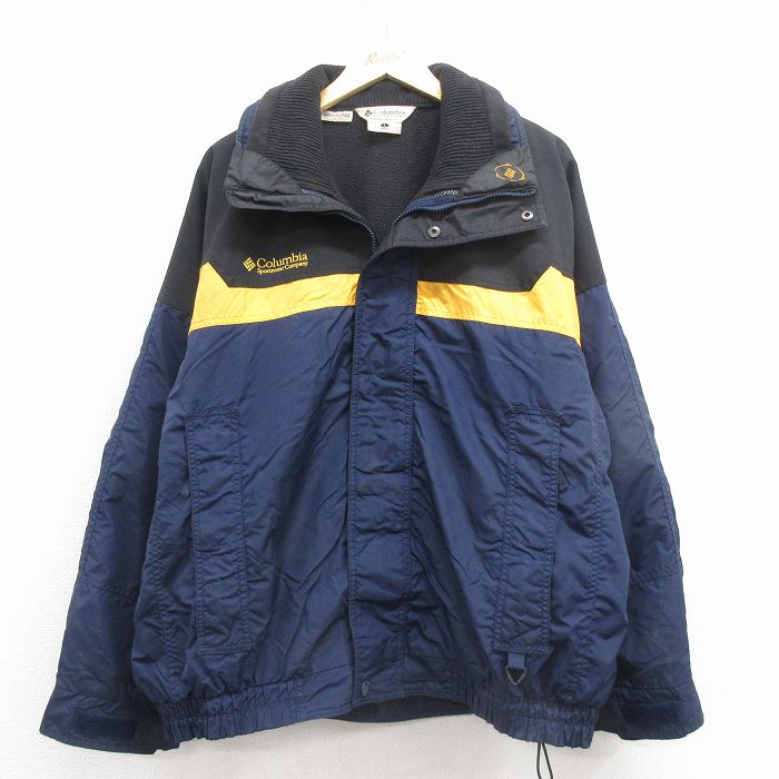 樂天商城 - 【中古】古着 コロンビア 長袖 ナイロン マウンテン ジャケット メンズ 00年代 00s ワンポイントロゴ バガブー 大きいサイズ 紺 内側フリース 25dec08