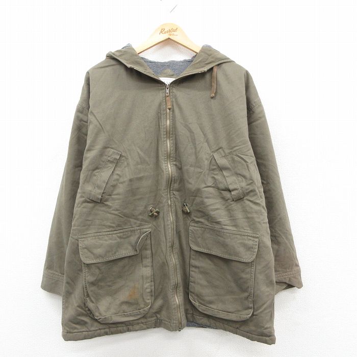樂天商城 - 【中古】古着 ベーシックエディションズ 長袖 ジャケット パーカー メンズ 90年代 90s コットン 濃緑 25dec09