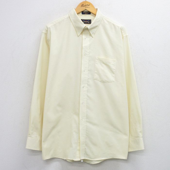 樂天商城 - 【中古】古着 アロー 長袖 シャツ メンズ 90年代 90s ボタンダウン USA製 薄黄 25dec15