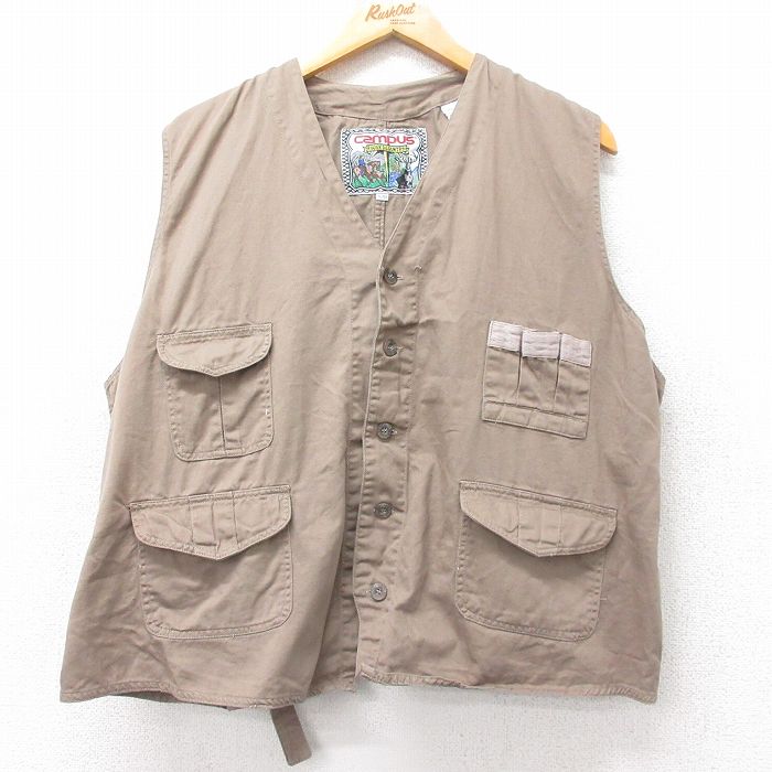 樂天商城 - 【中古】古着 キャンパス ハンティング ベスト メンズ 00年代 00s コットン 茶系 25dec17