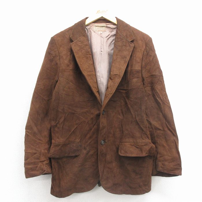 Leather - 【中古】古着 70s ヴィンテージ スエード レザー ジャケット メンズ 70年代 こげ茶 アウター アメカジ ストリート カジュアル きれいめ ヴィンテージ レトロ 26jan09 2OF
