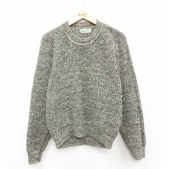 Crew Neck - 【中古】古着 90s セントジョンズベイ 長袖セーター メンズ ラグラン クルーネック ベージュ ニット アメカジ ストリート カジュアル きれいめ ヴィンテージ レトロ【spe】 26jan13
