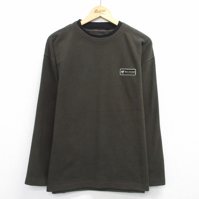 Rakuten - 【中古】古着 ビッグドッグス 長袖フリース トップス メンズ ワンポイントロゴ クルーネック 濃緑 アメカジ ストリート カジュアル きれいめ ヴィンテージ レトロ 26jan14 2OF