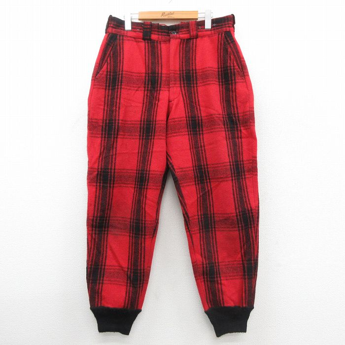 樂天商城 - 【中古】古着 ジョンソン ハンティング パンツ メンズ 90年代 90s ウール 赤他 チェック【spe】 26jan14