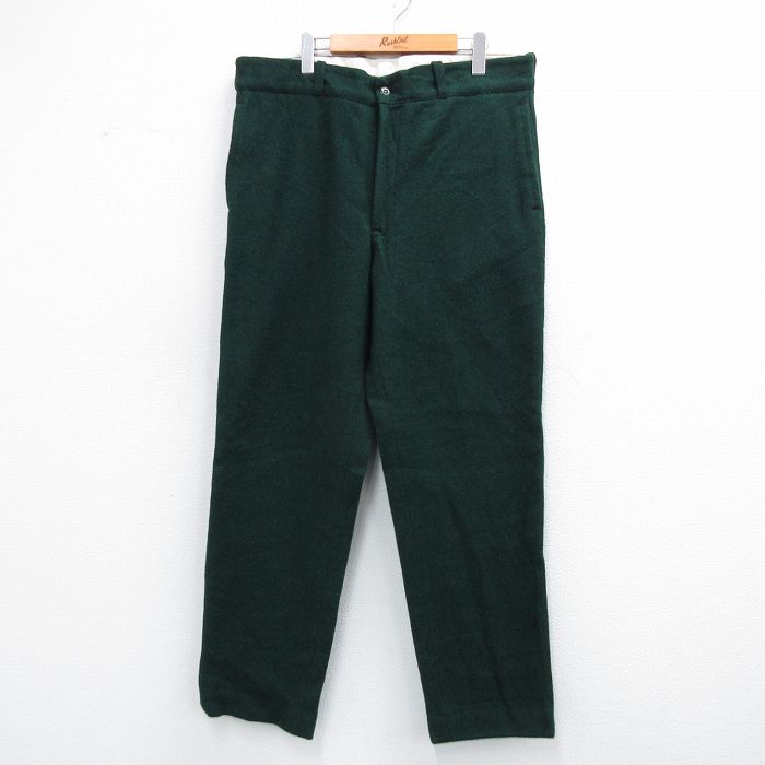 乐天商城 - 【中古】古着 90s ジョンソン JOHNSON パンツ メンズ 90年代 ウール USA製 緑 グリーン アメカジ ストリート カジュアル きれいめ ヴィンテージ 26jan14 2OF