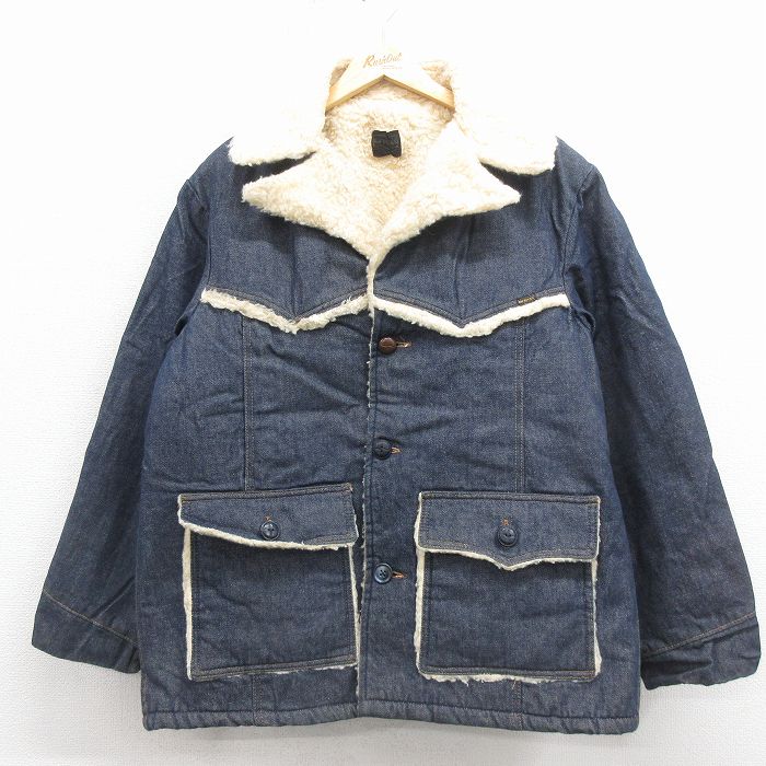 樂天商城 - 【中古】古着 シアーズ 長袖 デニム ボア ジャケット メンズ 80年代 80s 紺【spe】 26jan17