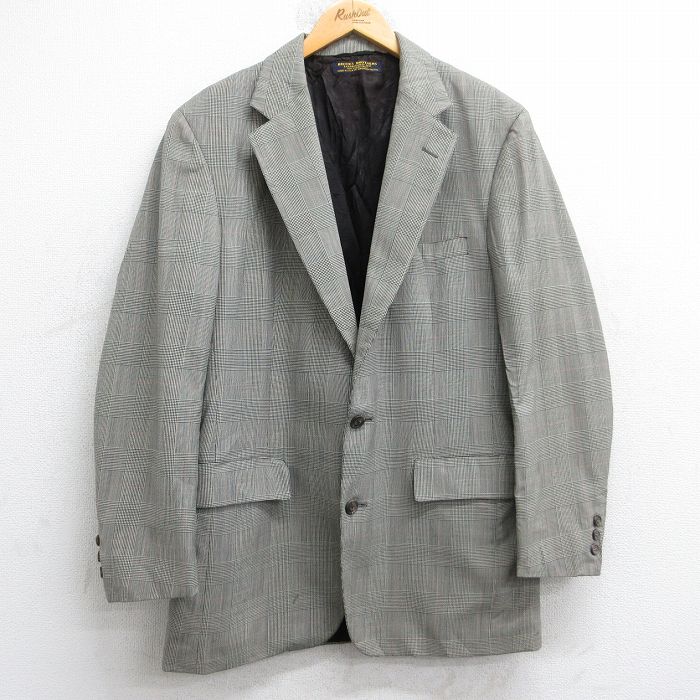 樂天商城 - 【中古】古着 ブルックスブラザーズ 長袖 ブランド テーラード ジャケット メンズ 90年代 90s ロング丈 USA製 グレー他 チェック 26jan20