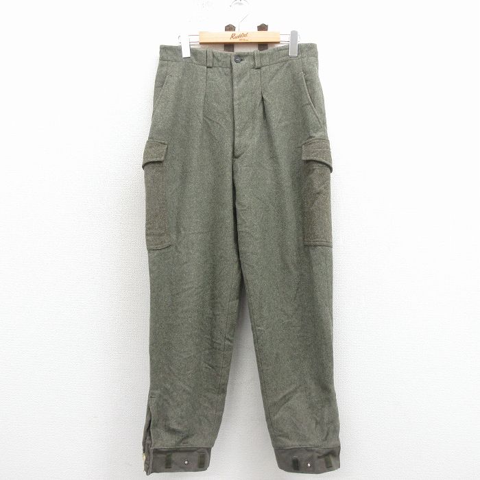 【中古】古着 50s ミリタリー カーゴパンツ メンズ 50年代 スウェーデン軍 緑 ヴィンテージ アメカジ ストリート カジュアル きれいめ レトロ オールド 26jan20