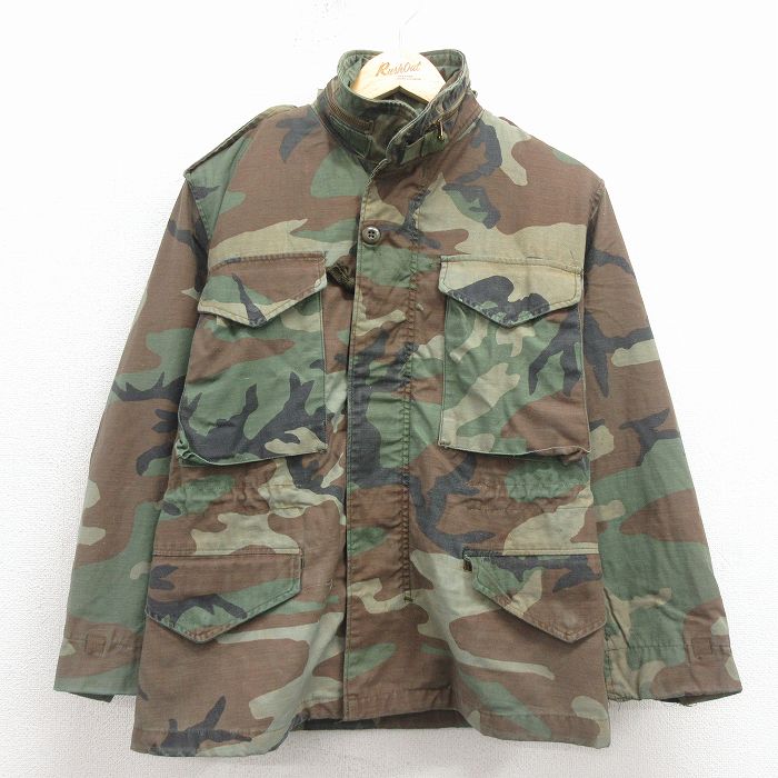 樂天商城 - 【中古】古着 長袖 ミリタリー フィールド ジャケット メンズ 80年代 80s M-65 ウッドランドカモ USA製 緑 迷彩【spe】 26jan23