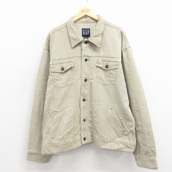 樂天商城 - 【中古】古着 ギャップ GAP 長袖 コーデュロイ ジャケット メンズ コットン ベージュ 26jan23