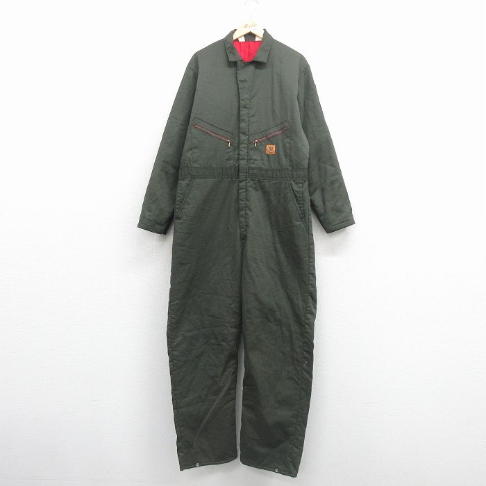Rakuten - 【中古】古着 90s 長袖ツナギ メンズ 90年代 USA製 濃緑 タロン ジッパー 内側キルティング 大きいサイズ アメカジ ストリート カジュアル きれいめ ヴィンテージ 26jan24 2OF