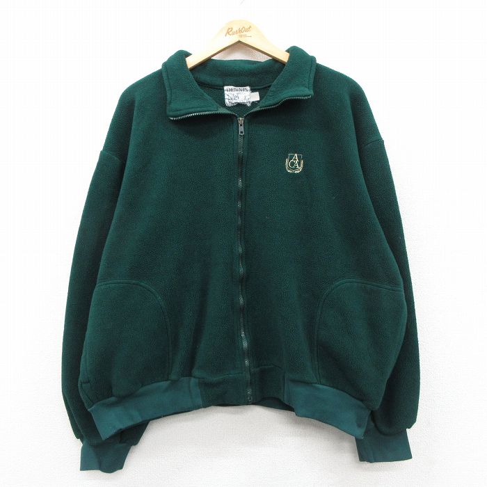 乐天商城 - 【中古】古着 長袖 フリース ジャケット メンズ 90年代 90s ACA 大きいサイズ USA製 緑 26jan26