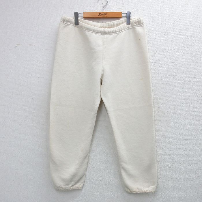 乐天商城 - 【中古】古着 ラッセル スウェット パンツ メンズ 90年代 90s 無地 USA製 白 26jan31