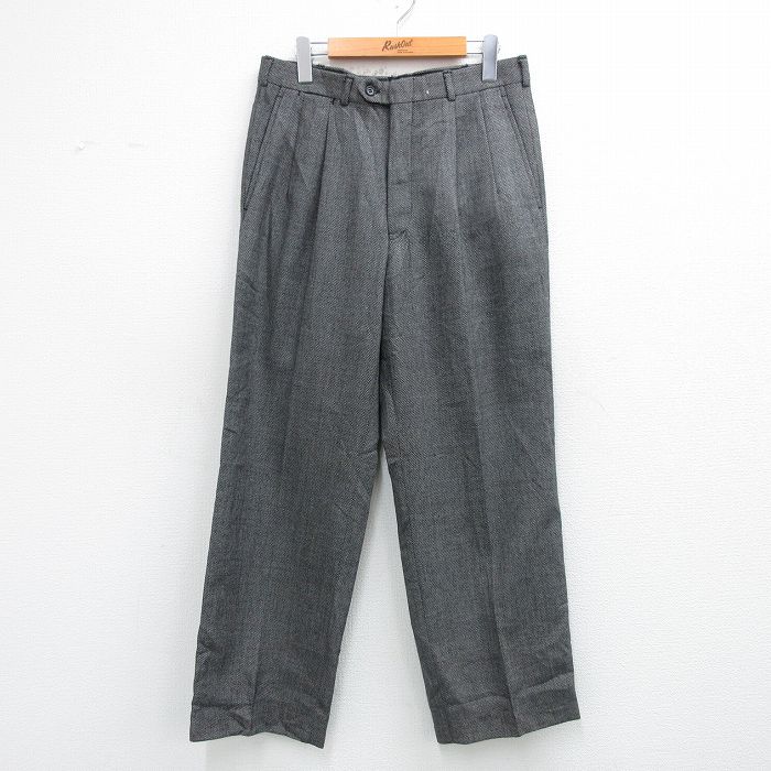 乐天商城 - 【中古】古着 スラックス パンツ メンズ 80年代 80s ウール USA製 タロン 黒他 26feb06