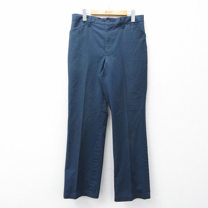 乐天商城 - 【中古】古着 80s CINTAS ワークパンツ メンズ 80年代 USA製 紺 ワークウェア ストリート アメカジ ヴィンテージ カジュアル きれいめ レトロ オールド 26feb07 2OF
